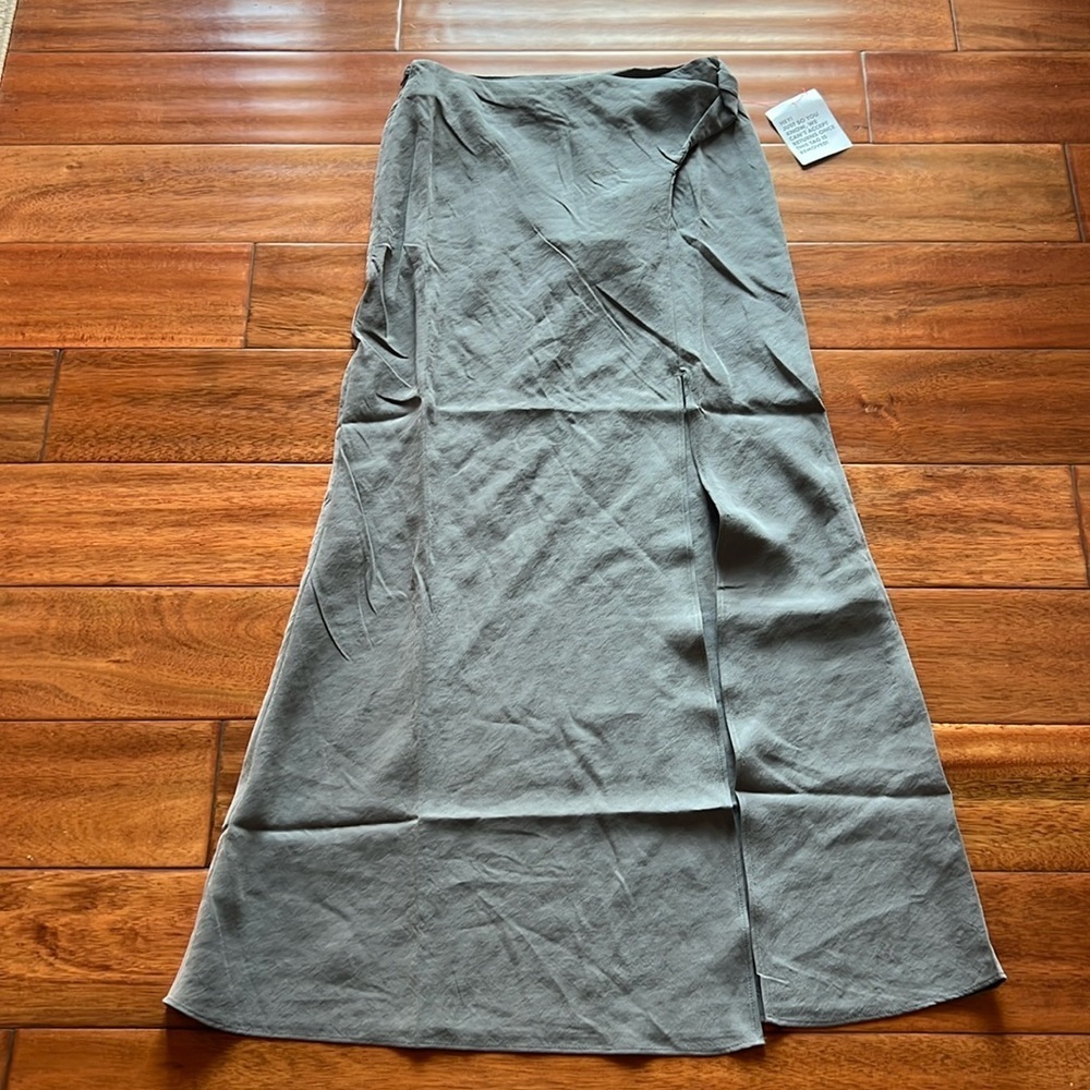 NWT TOPSHOP Soft Touch Twist Low Rise Maxi Skirt Multipe Sizes Charcoal - Picture 4 of 10